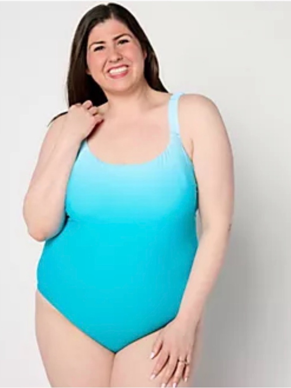 Jantzen Women's Ombre Blue One-Piece Swimsuit NWT size 18W